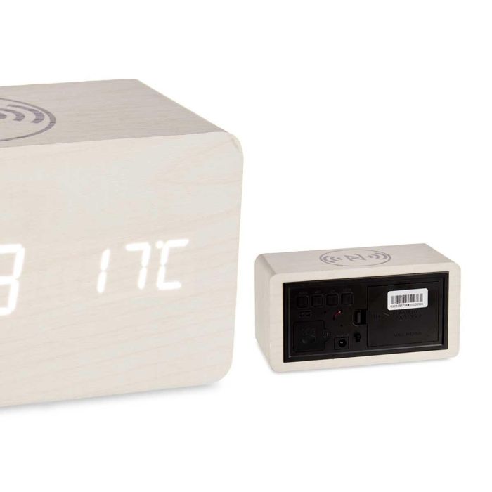 Reloj con Alarma, Cargador USB, Movimiento y Temperatura - Blanco Giftdecor 15x7.5x7 cm (12 Unidades) 4 Reloj con Alarma, Cargador USB, Movimiento y Temperatura - Blanco Giftdecor 15x7.5x7 cm (12 Unidades) 4