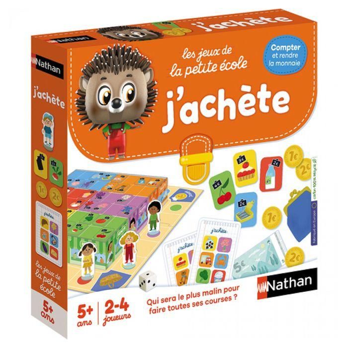 Nathan Jeux AUC1707427616590 Juego de Mesa Estoy Comprando Juego de Carreras con 6 Tiendas y 15€ para Gastar
