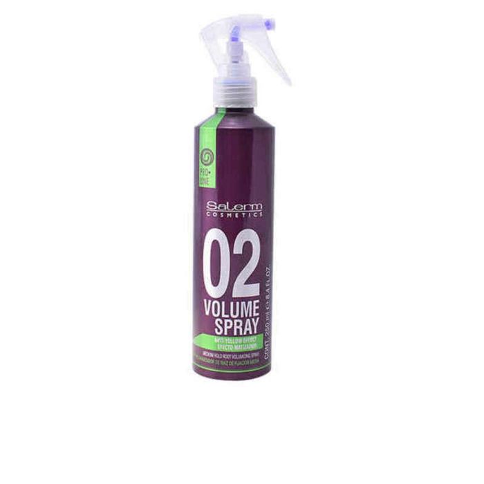 Salerm VOLUME SPRAY Anti-Amarillo para Cabello Blanco/Rubio Fino Voluminizador con Fijación Media y Protección Térmica 250 ml Salerm VOLUME SPRAY Anti-Amarillo para Cabello Blanco/Rubio Fino Voluminizador con Fijación Media y Protección Térmica 250 ml