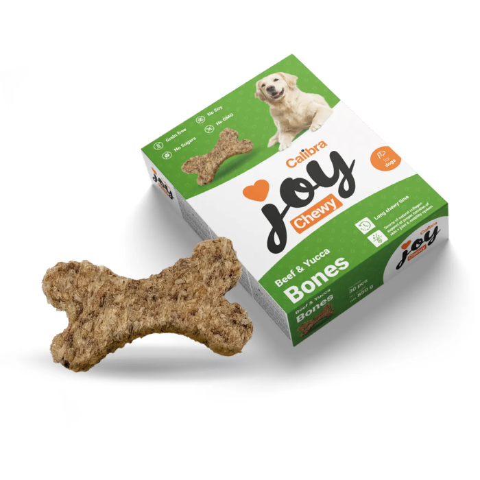 Calibra Joy Dog Chewy Hueso Vacuno con Yuca 30 Unidades 850 gr - Alto en Colágeno, Sin Cereales