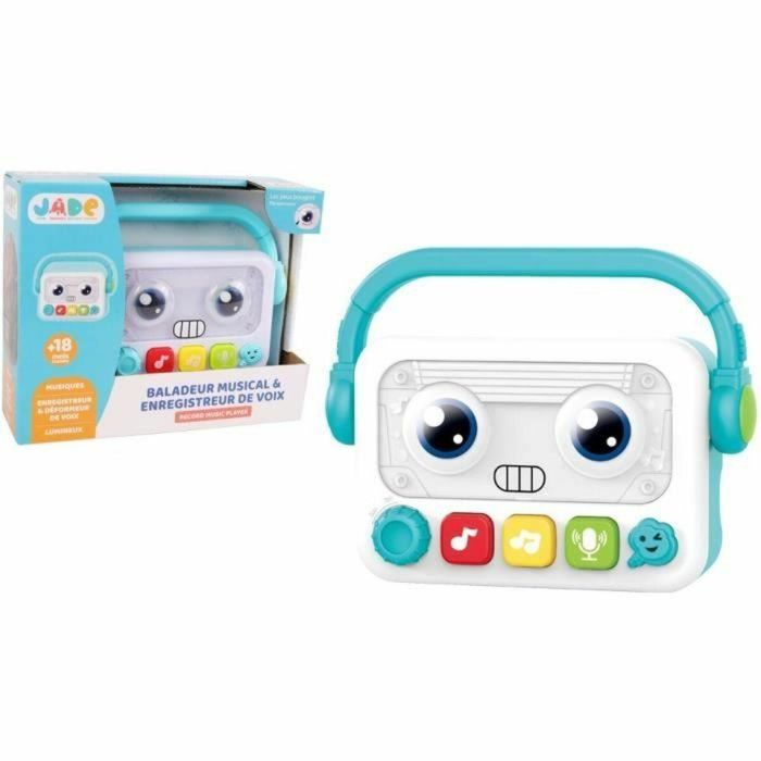 J!Nx JA3301040555268 Walkman Musical y Luminoso JADE 17 cm con Música, Grabación y Deformación de Voz – A partir de 18 Meses