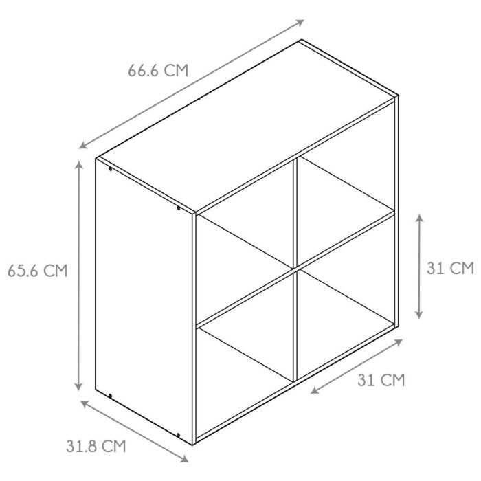 Home Deco Factory Estantería Tiffany Con 4 Compartimentos Cocooning 66,6x31,8x65,6 cm 5 Home Deco Factory Estantería Tiffany Con 4 Compartimentos Cocooning 66,6x31,8x65,6 cm 5
