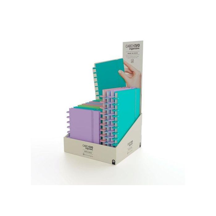 Bloc Carchivo Ingeniox Pastel Tapa Pp Foam Expositor De 12 (4 X A4 Y 8 X A5)
