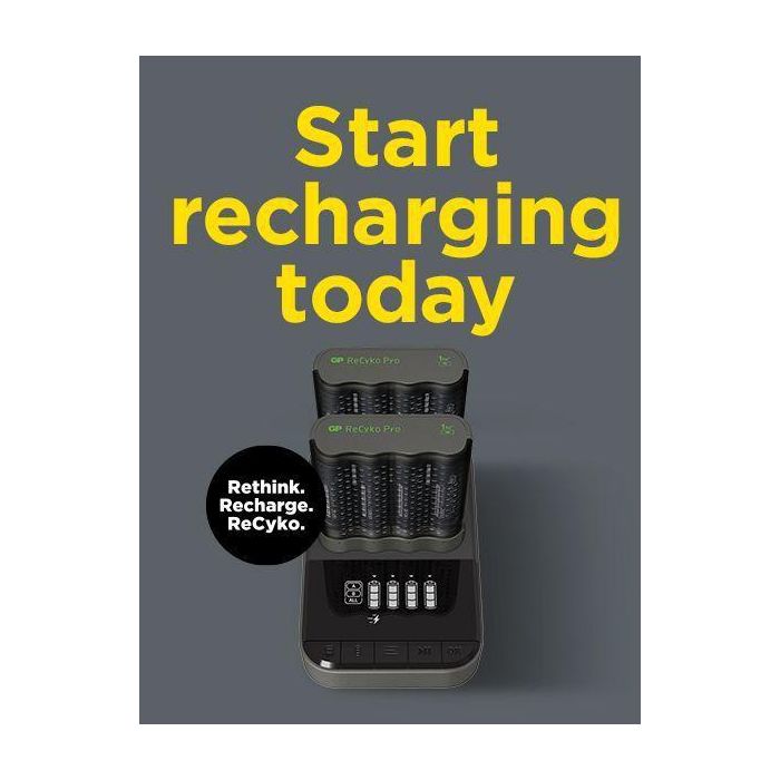 GP ReCyko Pro-Charger Dock P461 con 2 Cargadores Pro + 8 Pilas Recargables AA Pro Photoflash 3 GP ReCyko Pro-Charger Dock P461 con 2 Cargadores Pro + 8 Pilas Recargables AA Pro Photoflash 3