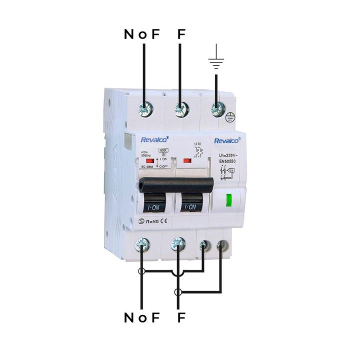 Revalco Protector SobretensionesIGA 2P 40A C 10kA Permanente EN-50550 Blanco Baquelita 400V 1