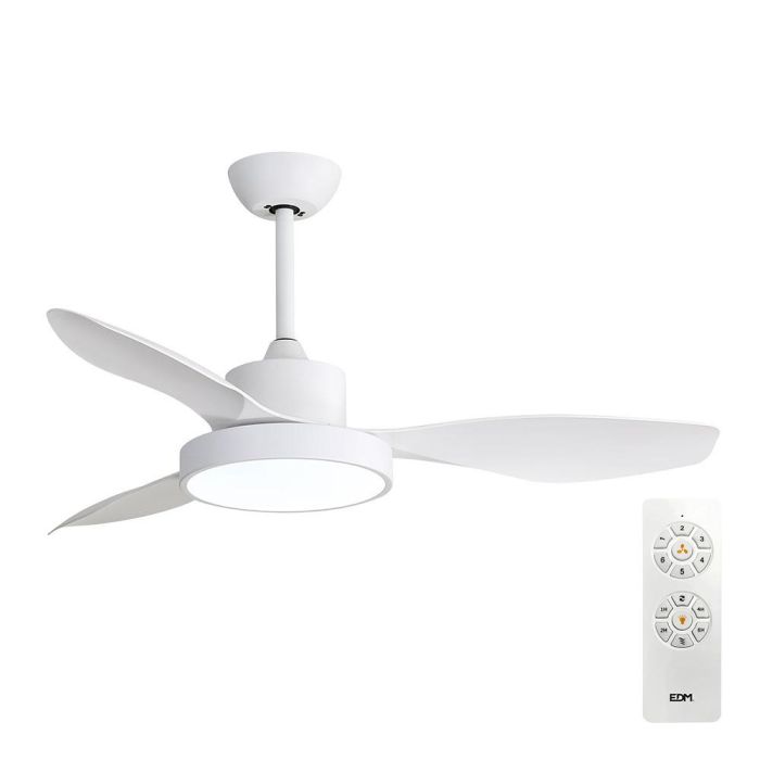 Edm Ventilador de techo Ártico 120 cm, 38W + luz LED 22W, 2.160lm, 3.000K-4.000K-5.000K, blanco, mando a distancia Edm Ventilador de techo Ártico 120 cm, 38W + luz LED 22W, 2.160lm, 3.000K-4.000K-5.000K, blanco, mando a distancia
