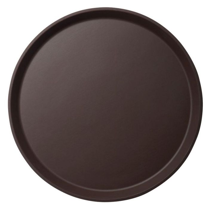 CAMBRO - 1600CT-138 - Pack de 3 unidades - Bandeja Camtread fibra de vidrio redonda c/superficie antideslizante - perfil alto - 40,5 cm Ø - Bronceado