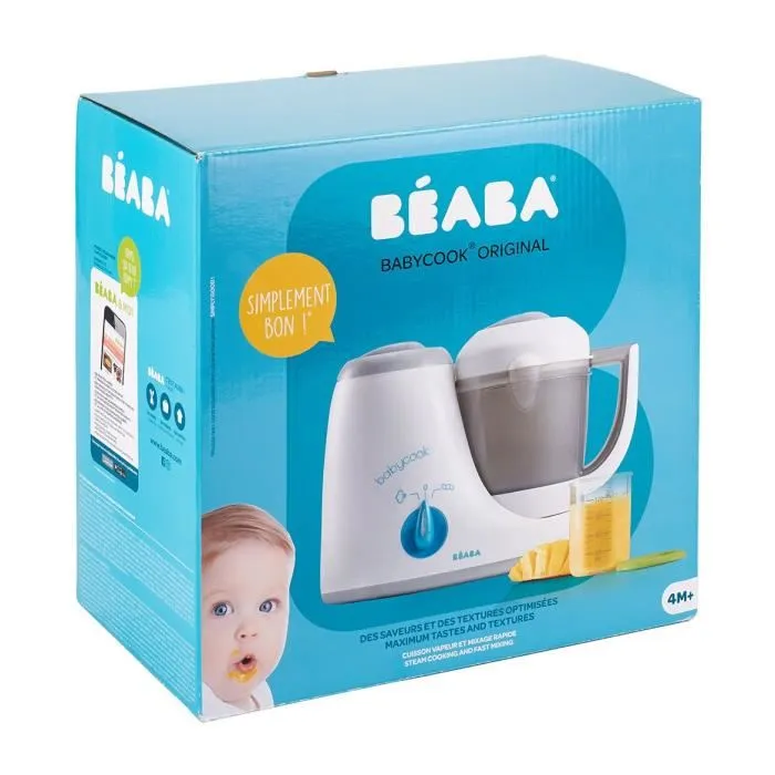 Beaba Procesador de Comida para Bebés 4 en 1 - Babycook Original Gris/Azul 4