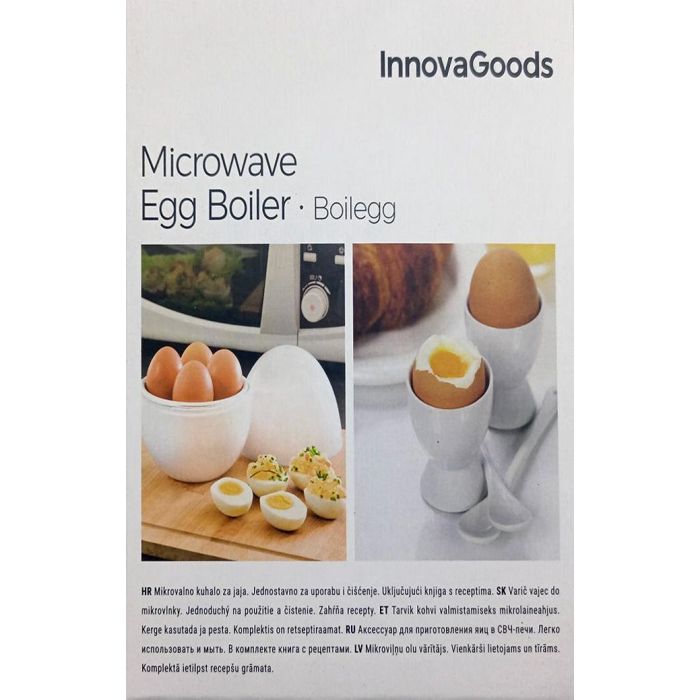 Cuecehuevos para Microondas con Recetario Boilegg InnovaGoods 4 Cuecehuevos para Microondas con Recetario Boilegg InnovaGoods 4