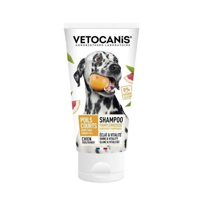 Vetocanis Champú para Perros de Pelo Corto con Toronja y Tilo, Vitalizante y Limpieza Suave