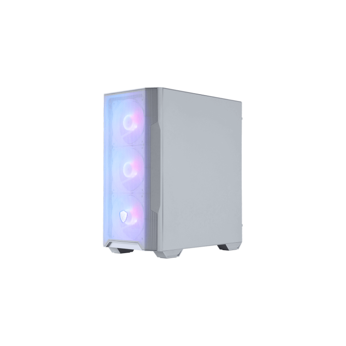 MSI MAG Forge M100R Midi Tower Blanca Transparente con Vidrio Templado e Iluminación para PC Gaming