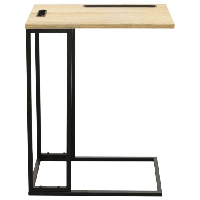 Home Deco Factory Mesa Auxiliar Nate Colección Industriel con Soporte Tablet y Ranuras 48x28x62.5 cm 2 Home Deco Factory Mesa Auxiliar Nate Colección Industriel con Soporte Tablet y Ranuras 48x28x62.5 cm 2