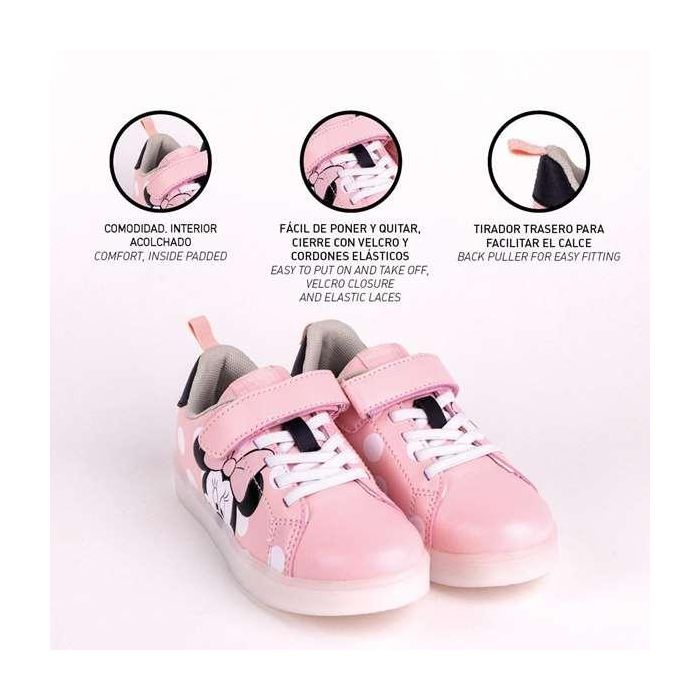 Zapatillas Deportivas con LED Minnie Mouse Velcro Rosa 28 4