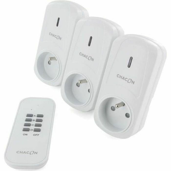 CHACON Conjunto de 3 tomas On / Off + Mando a distancia 2000W - FR