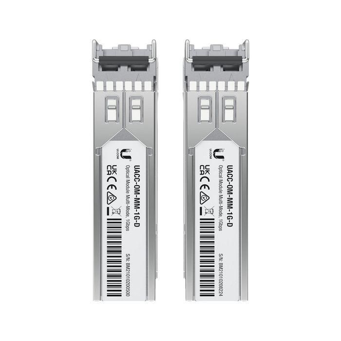 Ubiquiti SFP Módulo Transceptor de Fibra Óptica Multimodo Dúplex 1 Gbps con 2 Conectores LC, Alcance 550m (Pack de 2) 3