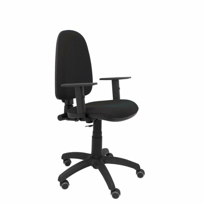 Piqueras y Crespo Silla Ayna Regulable C- Brazos Regulables, Ruedas, Asiento-Respaldo Tejido Bali Negro