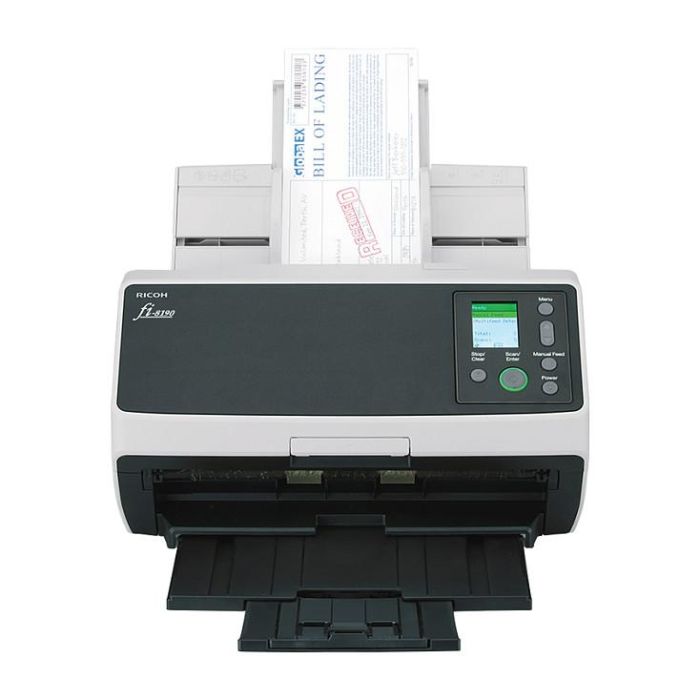 Ricoh fi-8190 Escáner Documentos - 90 ppm, Escaneo Dúplex, ADF + Alimentación Manual, Gris/Negro