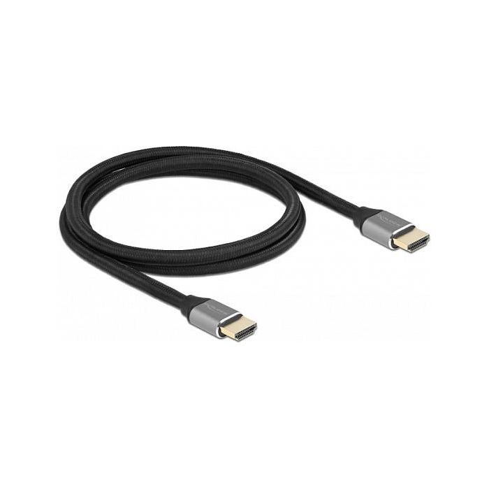 DeLOCK Cable HDMI 2.1 Certificado 8K Ultra HD 60Hz, 48 Gbps, HDR, 1m, ARC, Dolby Vision, Conectores Dorados, Color Gris 1