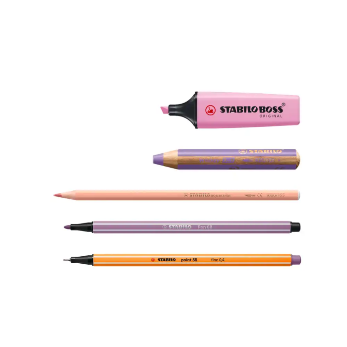 Stabilo Set Creativo Arty Pastel Estuche 50 Ud C-Surtidos, Marcadores, Lápices de Colores y Rotuladores en Tonos Pastel 1