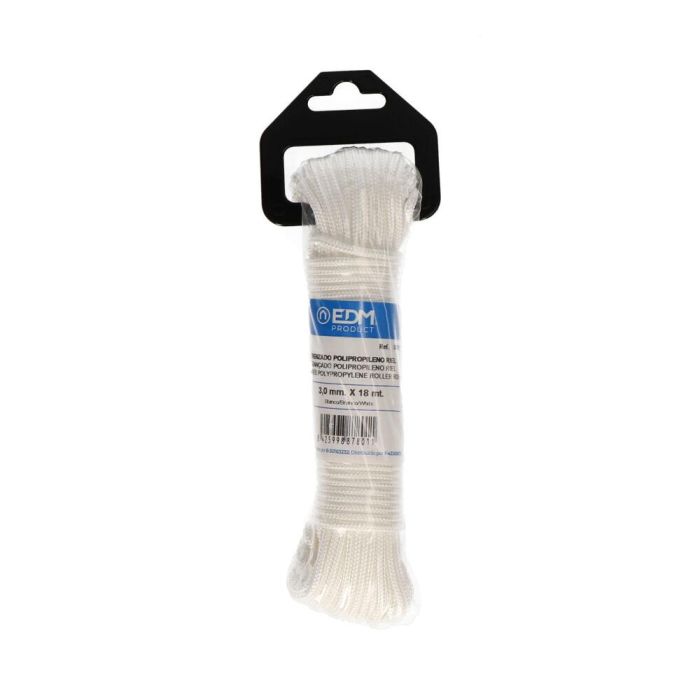 Edm Cuerda Riel R.81 Trenzada Polipropileno Blanco 3 mm x 18 m 1