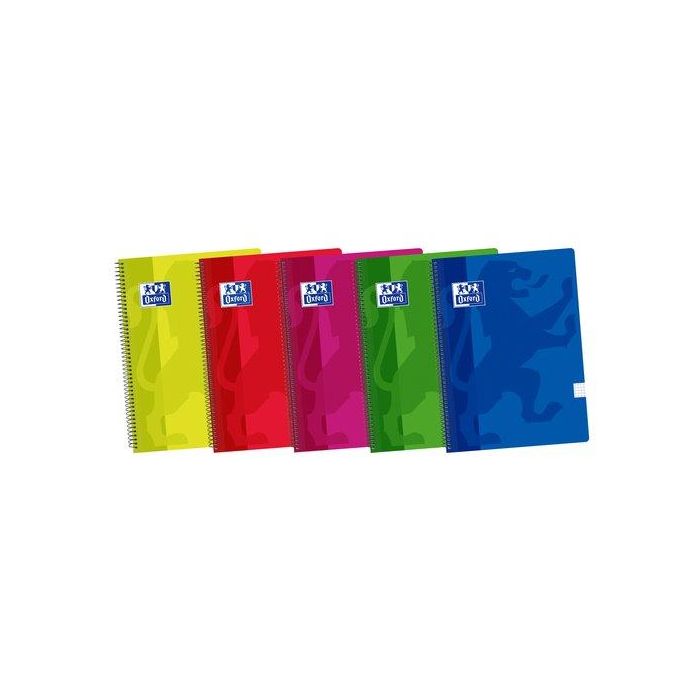 Oxford Bloc espiral tapa plástico Optik Paper Folio 80 hojas 90 gr cuadrícula 4 mm