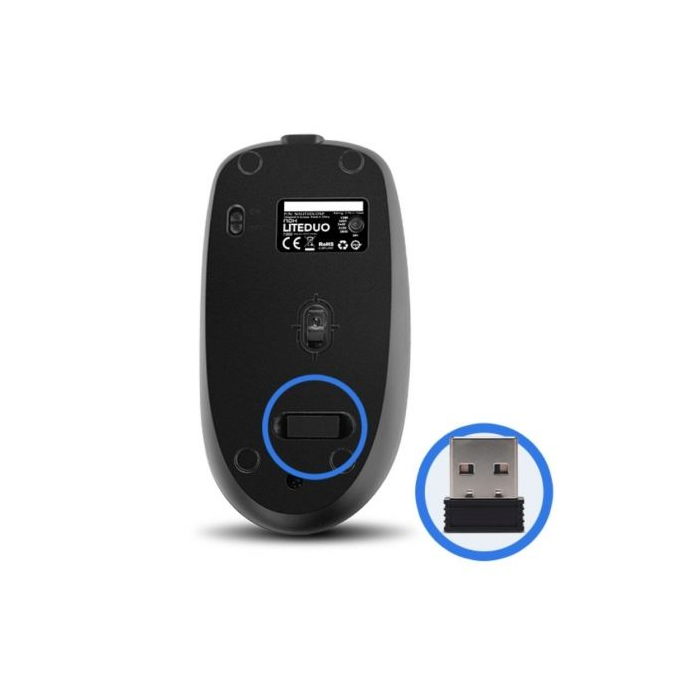 Nox Teclado y Ratón Inalámbricos Lite Duo Español Bluetooth 5.2 y 2.4 GHz USB-C Silencioso Multimedia Ergonómico 2