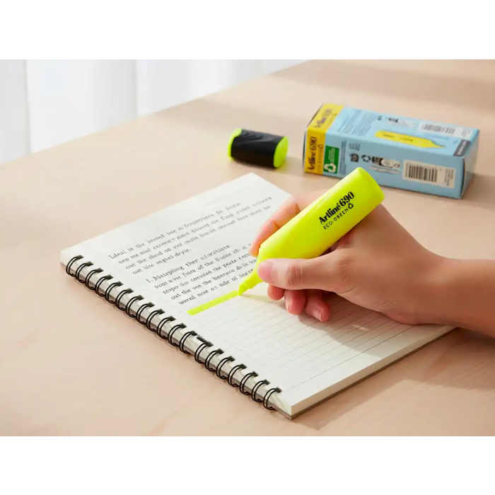 Artline Rotulador Fluorescente EK-690 Eco Green Punta Biselada 1-4 mm Amarillo 7
