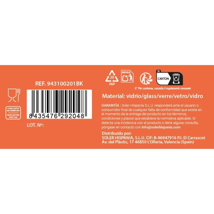 La Mediterranea Set 6 Vasos 200 cc Eivissa "Drop" (8 Cajas) 2