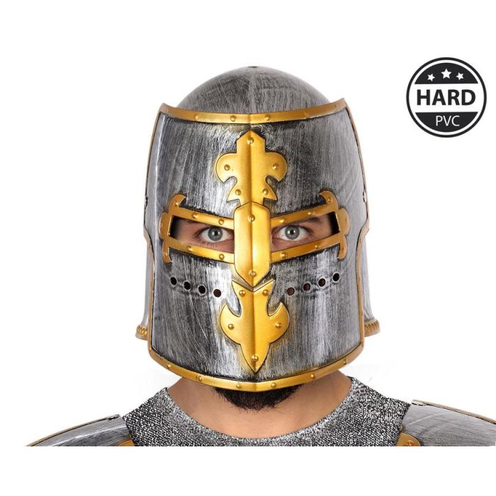 Casco Historia Medieval Plateado Hombre Adulto