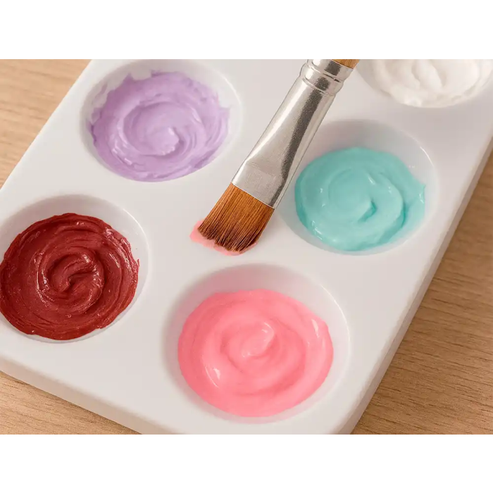 Liderpapel Paleta de Plástico Rectangular para Pintura con 6 Huecos 12.5x8.7 cm 5