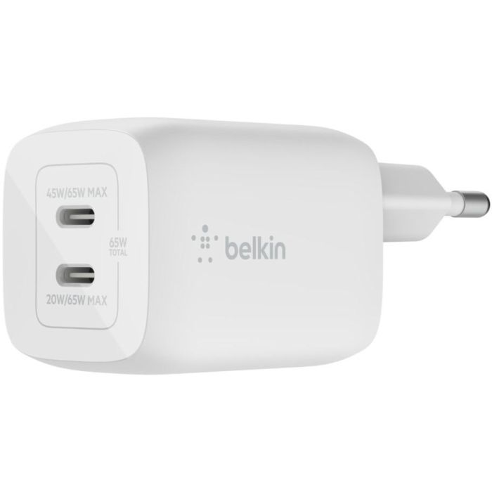 Belkin WCH013VFWH Cargador Interior con 2 Puertos USB Tipo C, Carga Rápida, Compatible con Portátil, Smartphone y Tableta, Blanco 0 Belkin WCH013VFWH Cargador Interior con 2 Puertos USB Tipo C, Carga Rápida, Compatible con Portátil, Smartphone y Tableta, Blanco 0