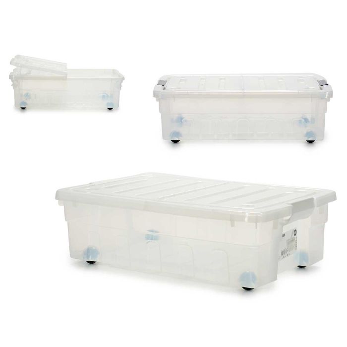 Bajo Cama 30L con Ruedas y Tapa Abatible - Arte Regal 40x18x59 cm (14 Unidades)