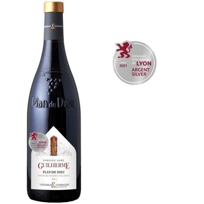 Domaine Dame Guilherme Plan de Dieu 2021 Côtes du Rhône Villages - vino tinto del valle de Rhône