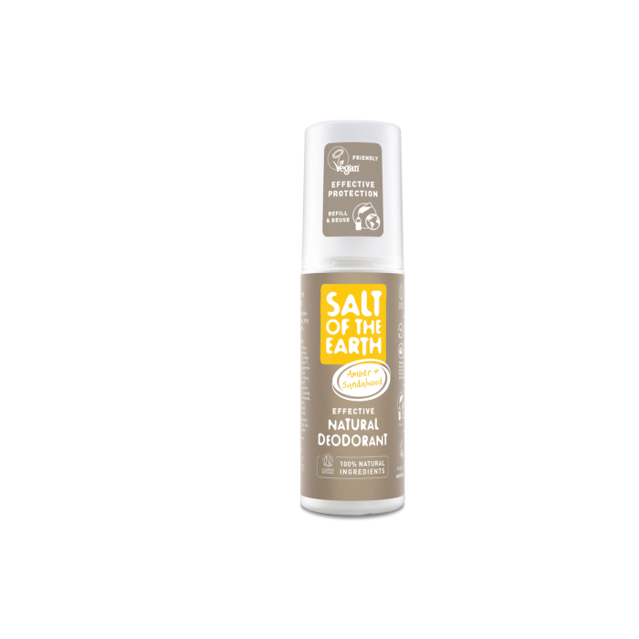 Salt Of The Earth Pure Aura Desodorante en Spray Unisex Ámbar y Sándalo 100 mL