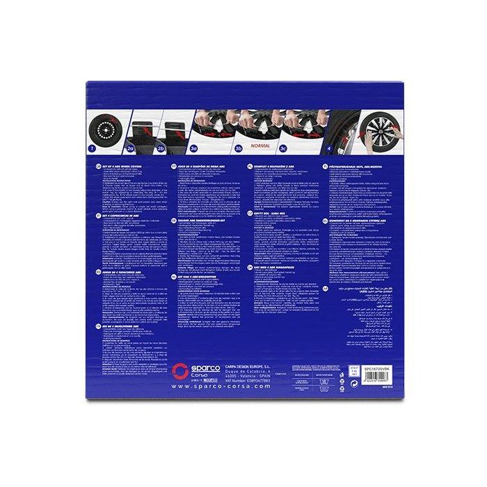 Sparco Tapacubos Sicilia Bicolor 16" Plata-Negro Cs5 SPC1673SVBK 4 Unidades 4