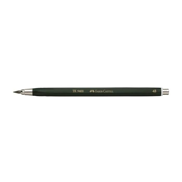 FABER-CASTELL TK 9400 4B 3.15mm Portaminas Negro con Cable Resistente a la Rotura (1 unidad)