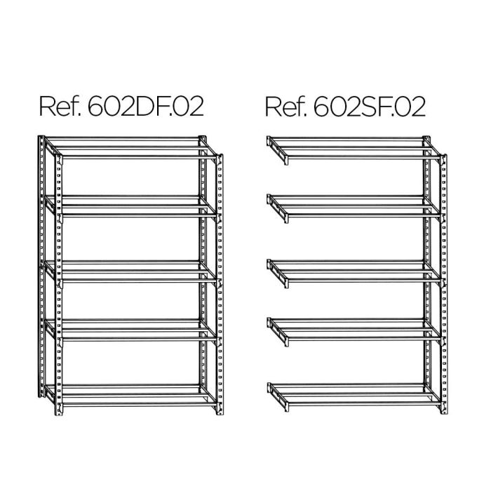 Estanteria Paperflow Metalica 6 Estantes 80 kg Por Estante 200x100x35 cm Modulo Adicional 1