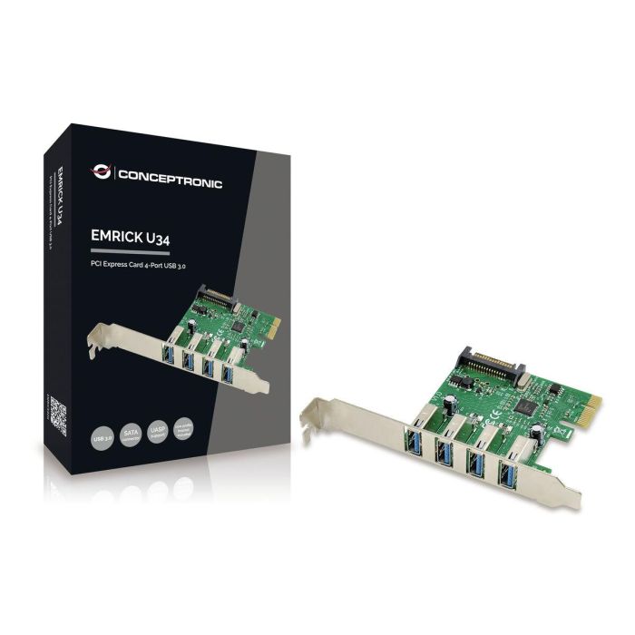Conceptronic Tarjeta PCI Express 4 Puertos USB 3.0, VL805, Compatible con Windows 10/8/7/XP, Linux 2