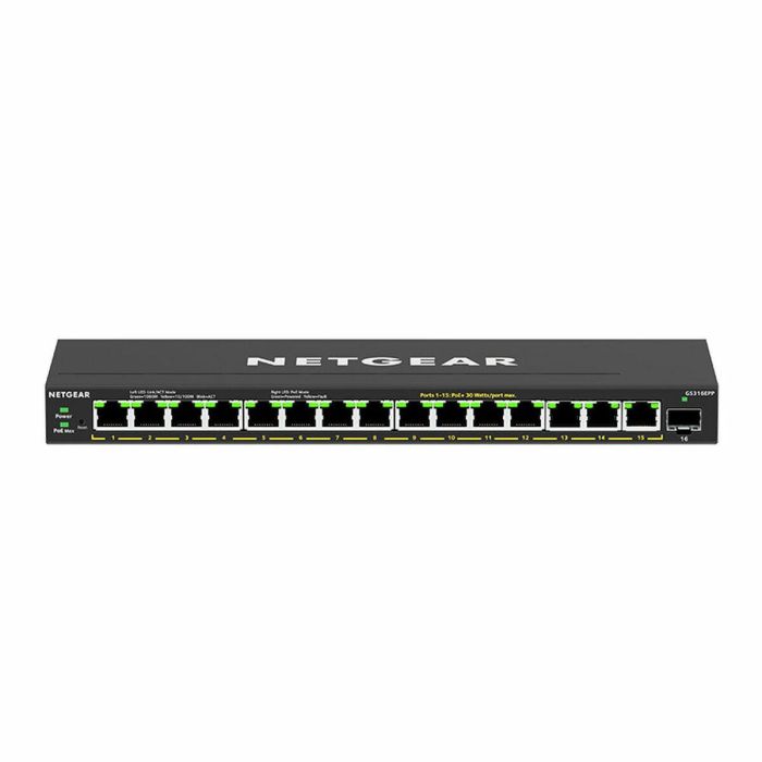 Netgear 16-Port High-Power PoE+ Gigabit Ethernet Plus Switch (231W) with 1 SFP Port Netgear 16-Port High-Power PoE+ Gigabit Ethernet Plus Switch (231W) with 1 SFP Port
