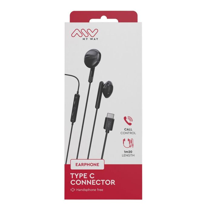 Myway Auriculares Mwhph0033 Negros con Cable y Conexión USB Tipo C 1 Myway Auriculares Mwhph0033 Negros con Cable y Conexión USB Tipo C 1