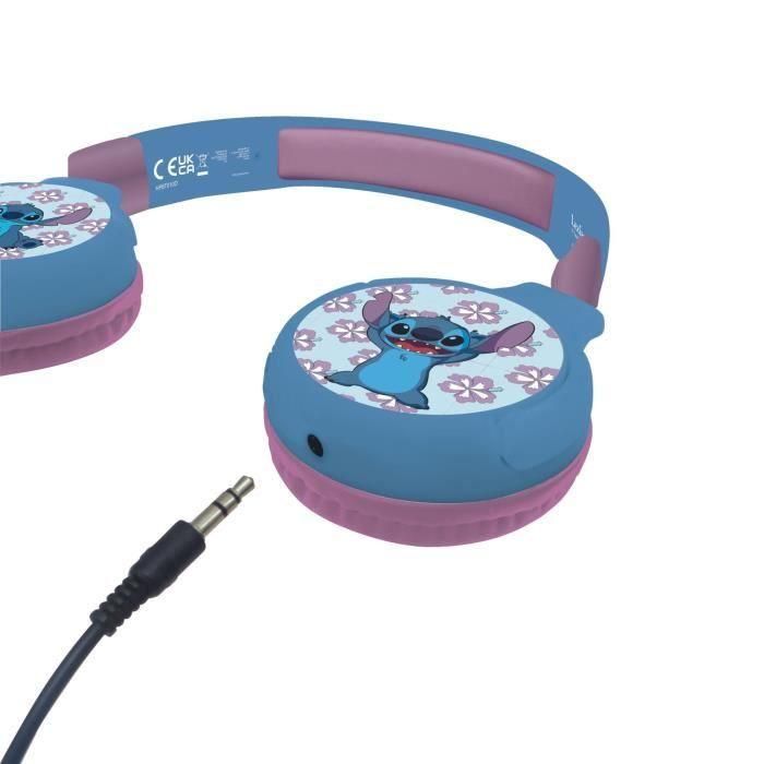 LEXIBOOK - Auriculares 2 en 1 Disney Stitch - Bluetooth inalámbrico 5.0 o cable Audi - Batería recargable de larga duración - Azul 2