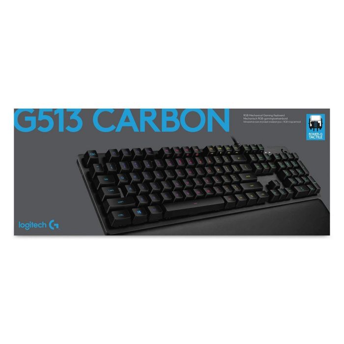Logitech G G513 Teclado Gaming Mecánico RGB LIGHTSYNC con Interruptores GX Brown, Reposamanos de Espuma Viscoelástica, Carbono 8 Logitech G G513 Teclado Gaming Mecánico RGB LIGHTSYNC con Interruptores GX Brown, Reposamanos de Espuma Viscoelástica, Carbono 8