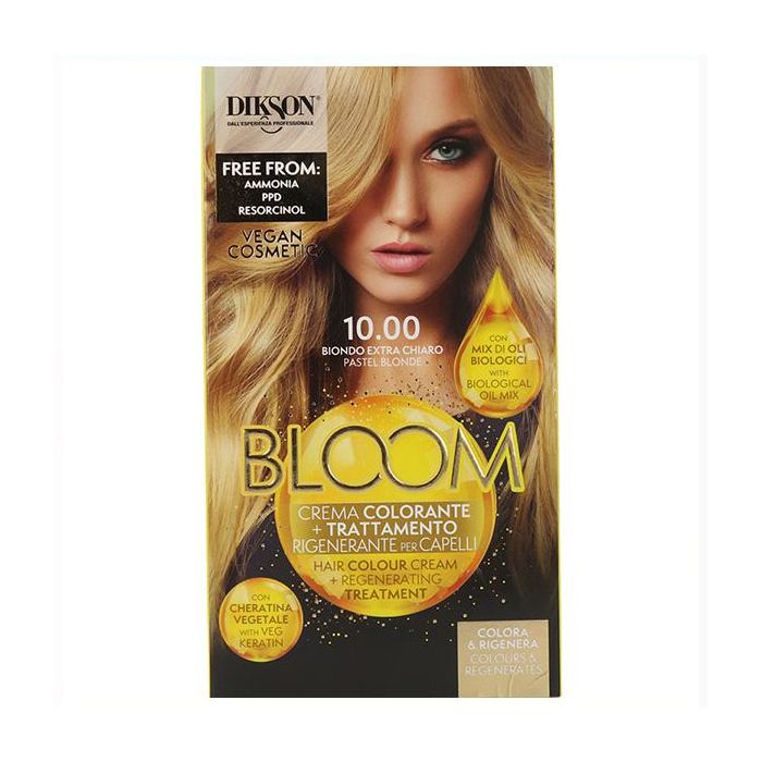 Dikson Bloom Crema Color 10.00 Rubio Extra Claro - Colorante y Tratamiento Regenerador