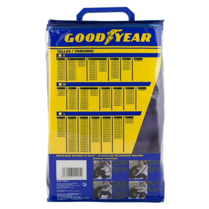 Goodyear Cs12 GOD8010 Cadenas Nieve Ultra Grip Talla S Silenciosas Fácil Instalación para Hielo y Nieve (Máx. 50 km/h) 2 Goodyear Cs12 GOD8010 Cadenas Nieve Ultra Grip Talla S Silenciosas Fácil Instalación para Hielo y Nieve (Máx. 50 km/h) 2