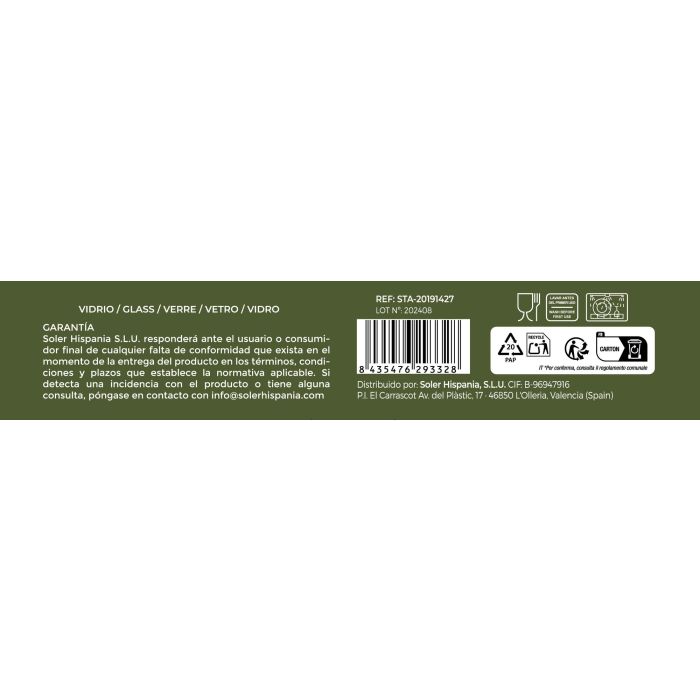 LAV - Set de 2 Tazas Ares 27 cl para Café o Leche, Dimensiones: 11,5 cm de largo x 8,7 cm de ancho x 6,5 cm de alto (12 Unidades)