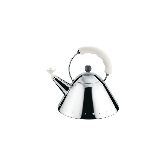 Alessi 9093 Hervidor de Agua Acero Inoxidable 18/10 con Silbato en Forma de Pájaro - Diseño de Michael Graves Alessi 9093 Hervidor de Agua Acero Inoxidable 18/10 con Silbato en Forma de Pájaro - Diseño de Michael Graves