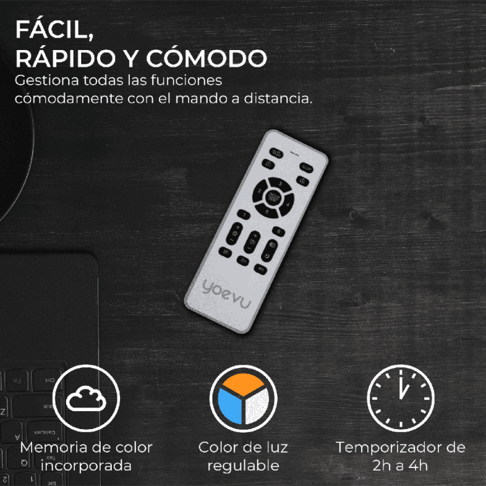 Yoevu Ventilador de Techo Nature White con Luz LED Regulable, Mando a Distancia, Aspas Retráctiles y Función Verano/Invierno 4