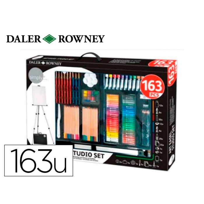 Daler rowney Set de Pinturas 163 Piezas con Caballete de Aluminio Plegable para Artistas Principiantes y Experimentados, Maletín Portátil 0 Daler rowney Set de Pinturas 163 Piezas con Caballete de Aluminio Plegable para Artistas Principiantes y Experimentados, Maletín Portátil 0