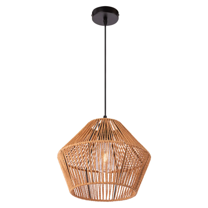 Lámpara Colgante Cuerda Natural Okara SKD-P80002 Diseño Cálido para Salones y Comedores