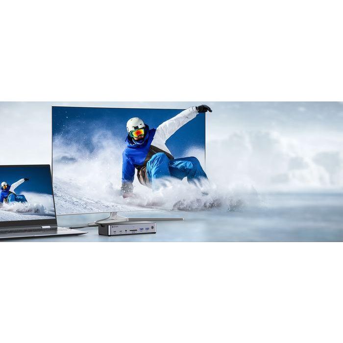 eSTUFF Estación de Acoplamiento USB-C Triple Pantalla 4K/8K, 100W PD, HDMI/DisplayPort, Gigabit Ethernet, para Windows y MacOS 5